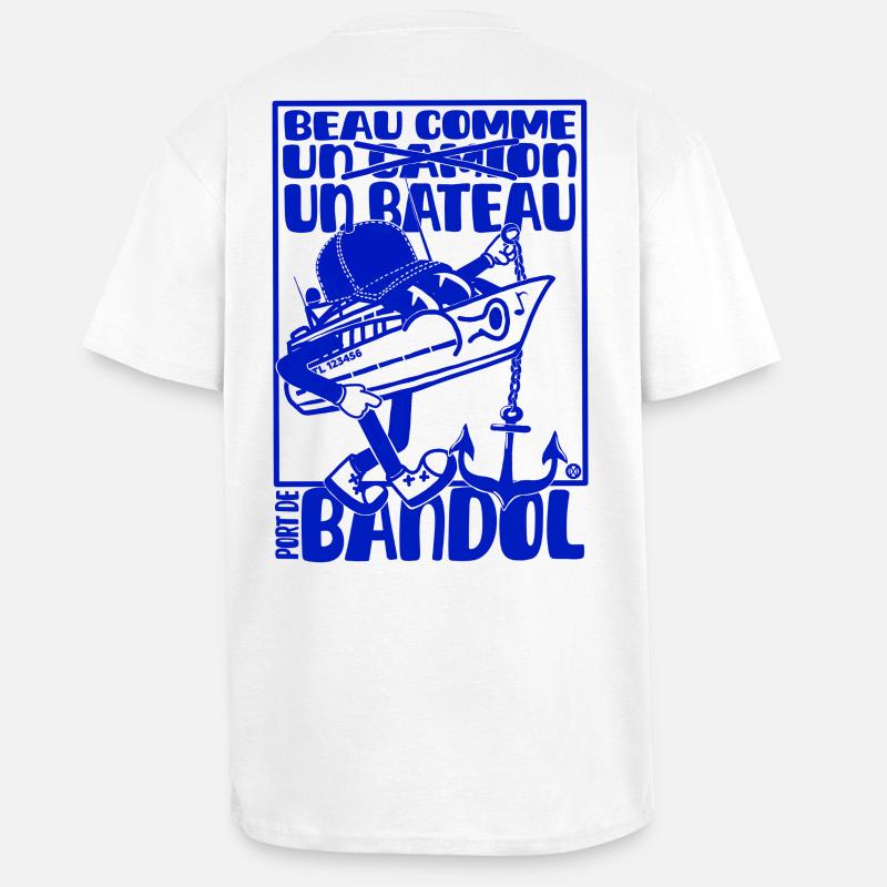 Retro Mittelmeer Bandol Boot Maskottchen - Oversized Heavyweight Unisex T-Shirt - Weiß