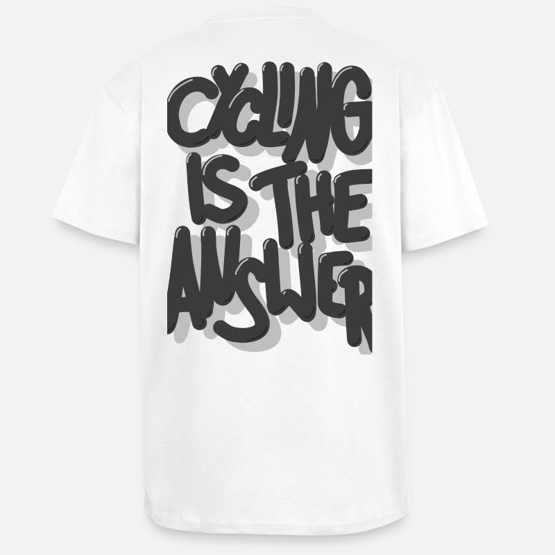 Cycling is the answer grau - Oversized Heavyweight Unisex T-Shirt - Weiß