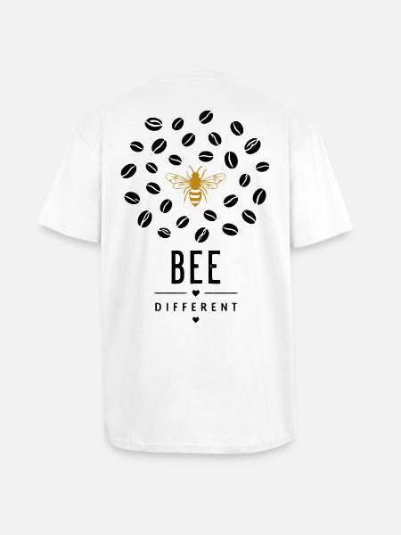 Golden bee on black - Unisex Oversized Heavyweight T-shirt - white
