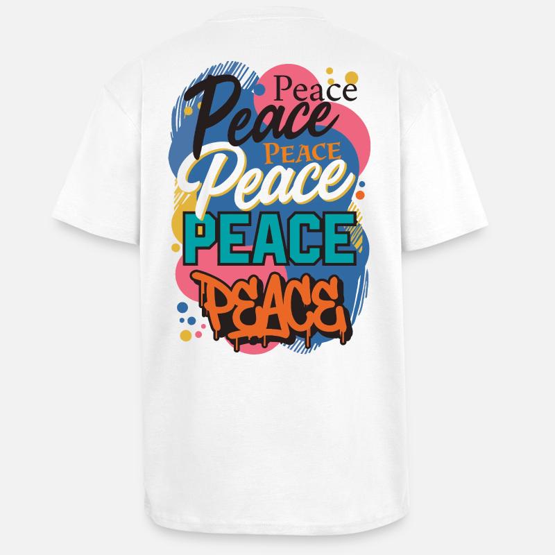 Peace as graffiti - Unisex Oversized Heavyweight T-shirt - white