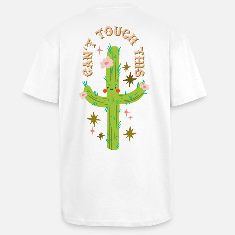 Can't touch this - Prickly cactus design - Unisex Oversized Heavyweight T-shirt - white