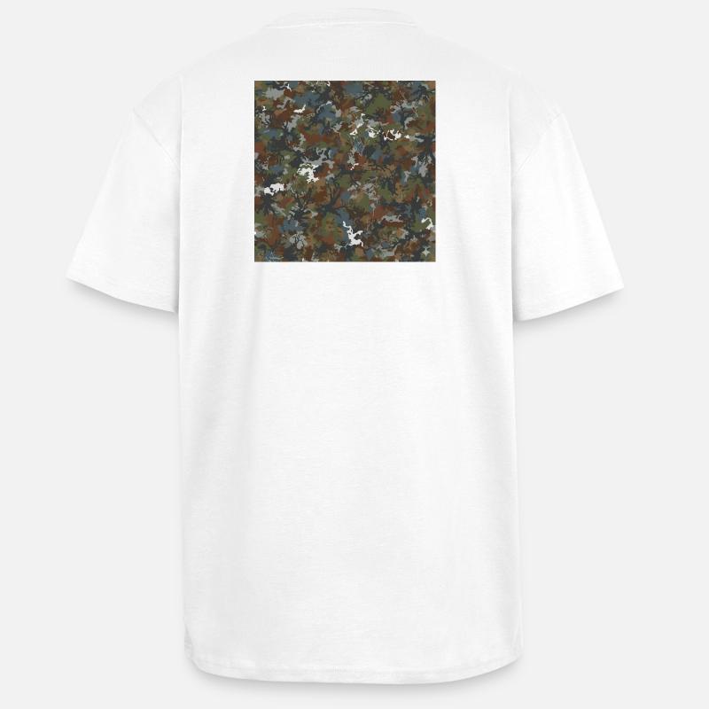 Camouflage forestier 4 saisons - T-shirt unisexe oversize épais - blanc