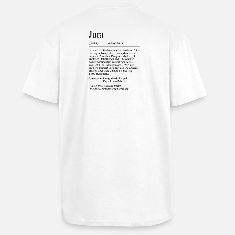 Unispruch "Jura" Student Geschenk, Studenten - Oversized Heavyweight Unisex T-Shirt - Weiß