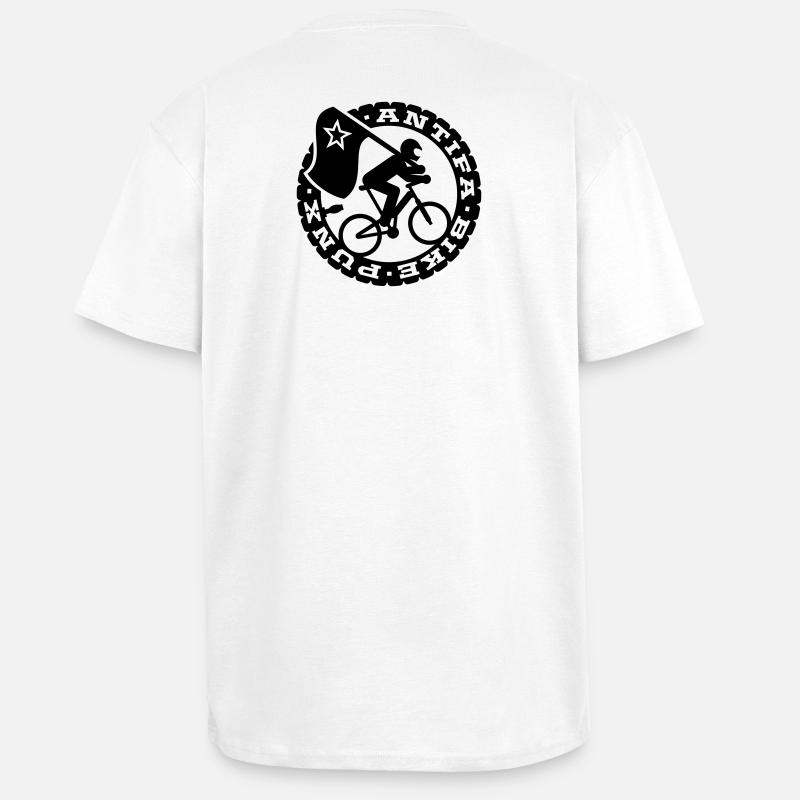 Antifa vélo Punks - T-shirt unisexe oversize épais - blanc