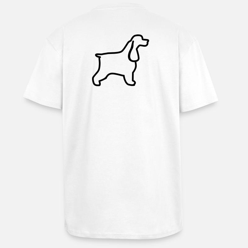 Plan cocker anglais - T-shirt unisexe oversize épais - blanc