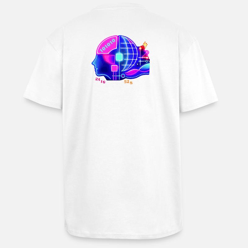 Merging AI and human intelligence - Unisex Oversized Heavyweight T-shirt - white
