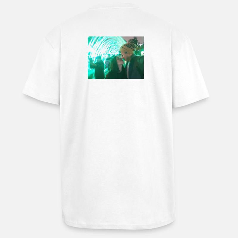 Baisers sous un néon vert - T-shirt unisexe oversize épais - blanc