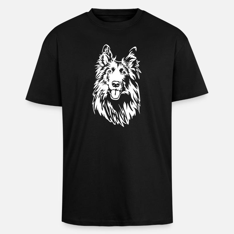 Groenendael head "Black Edition" - Unisex Oversized Heavyweight T-shirt - black
