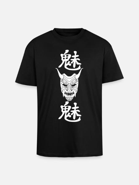 Manga white demon - Unisex Oversized Heavyweight T-shirt - black