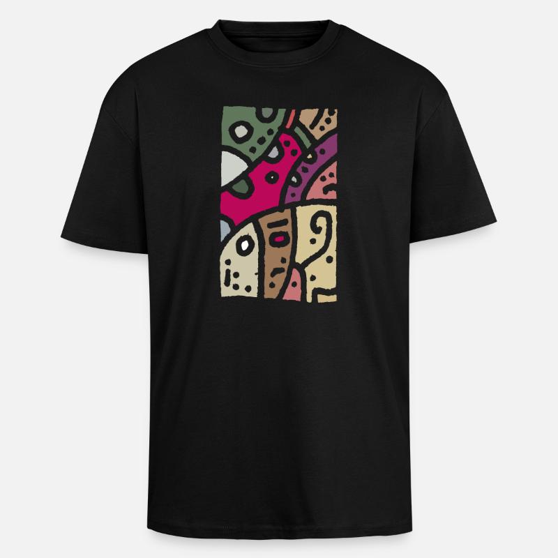 Modèle art - ethno couleur - T-shirt unisexe oversize épais - noir