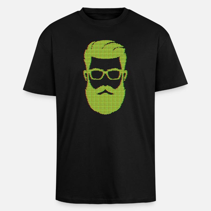 Bärtig Männlichkeit Bart Bartfrisur Haare - Oversized Heavyweight Unisex T-Shirt - Schwarz