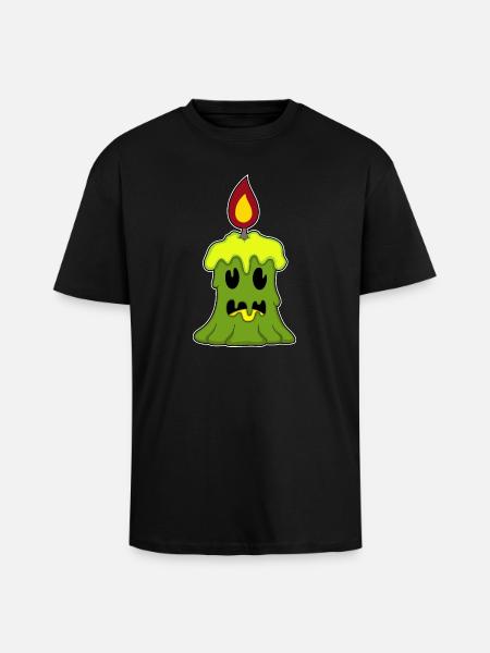 Bougie Halloween - T-shirt unisexe oversize épais - noir