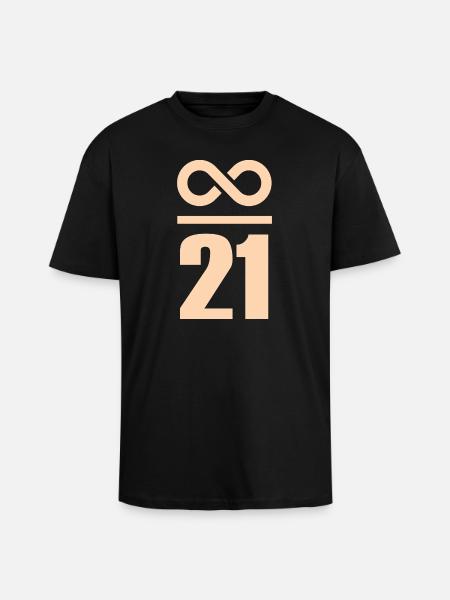 Infinite by 21 million Bitcoin Infinity - Unisex Oversized Heavyweight T-shirt - black