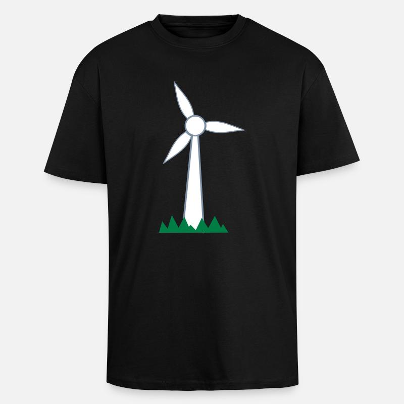 Windrad - T-shirt unisexe oversize épais - noir
