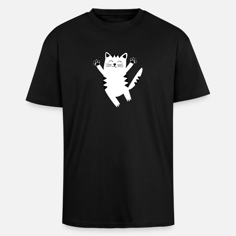 chat - T-shirt unisexe oversize épais - noir