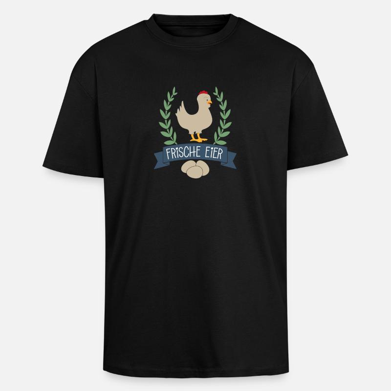 Frische Eier - Oversized Heavyweight Unisex T-Shirt - Schwarz