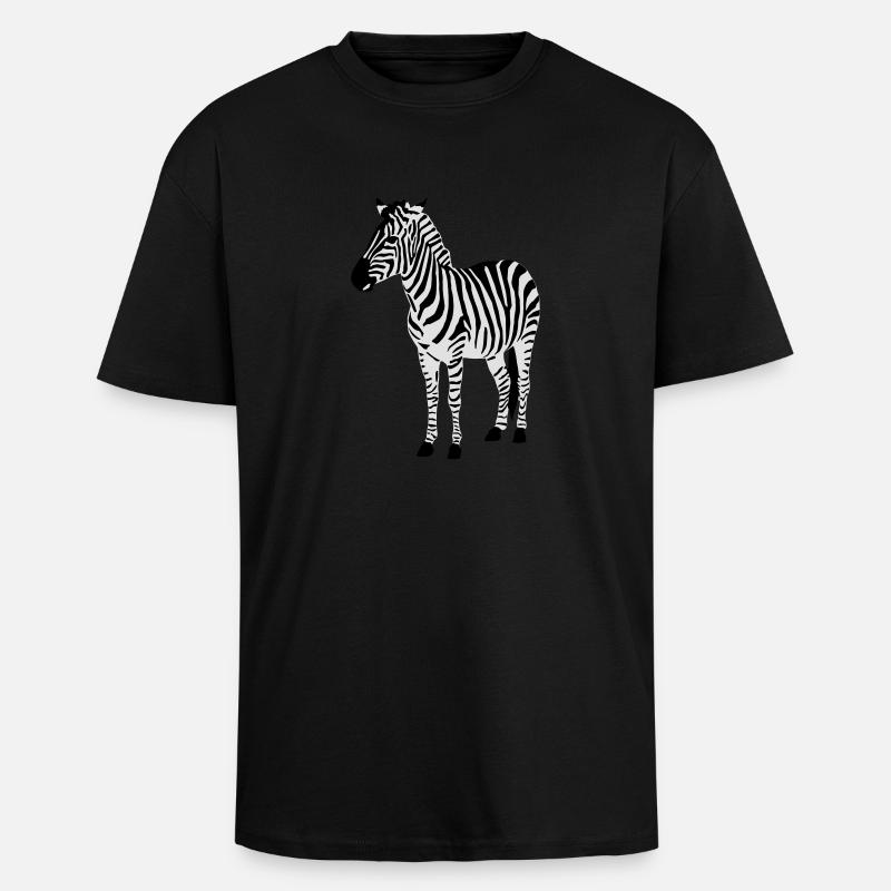 Zebra - Unisex oversized t-shirt i kraftig kvalitet - svart
