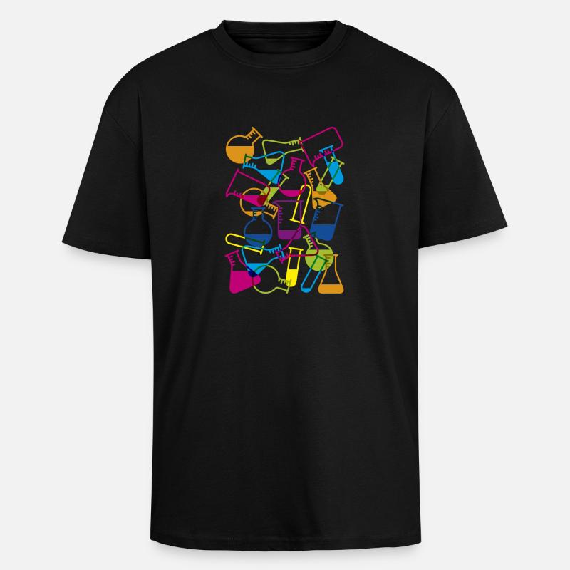 Laborglas mit Chemikalien - Oversized Heavyweight Unisex T-Shirt - Schwarz