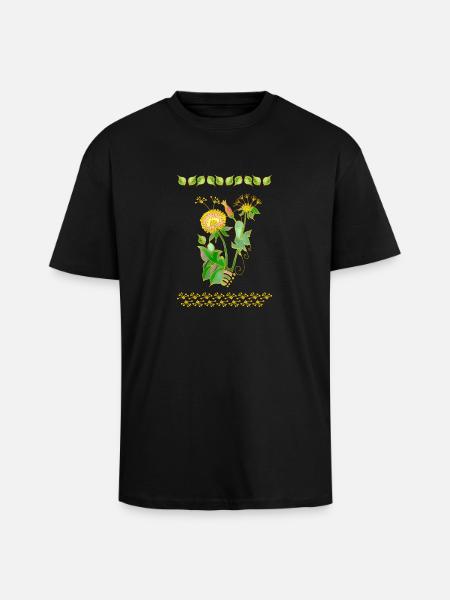 Dandelion - Unisex Oversized Heavyweight T-shirt - black