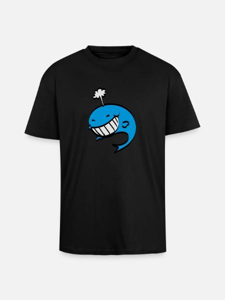 baleine - T-shirt unisexe oversize épais - noir