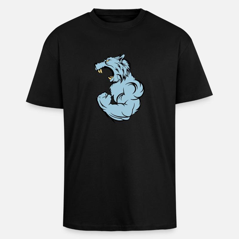 wolf_beast_2 - Unisex Oversized Heavyweight T-shirt - black