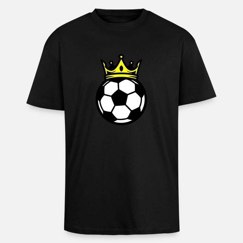 Fussball Ball Krone - Oversized Heavyweight Unisex T-Shirt - Schwarz