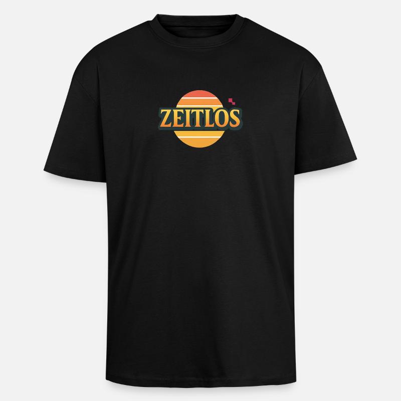 Zeitlos Logo - Oversized Heavyweight Unisex T-Shirt - Schwarz