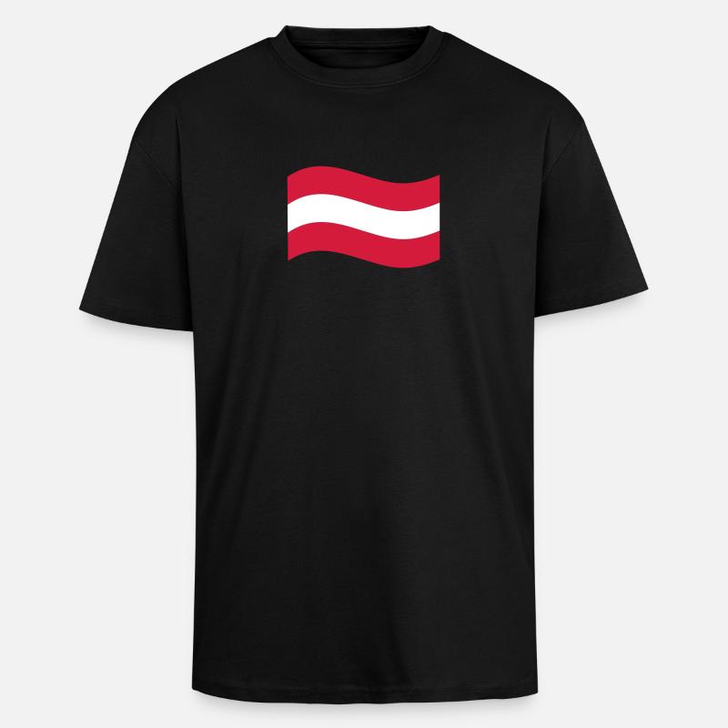 Autriche - drapeau de l'Autriche - T-shirt unisexe oversize épais - noir