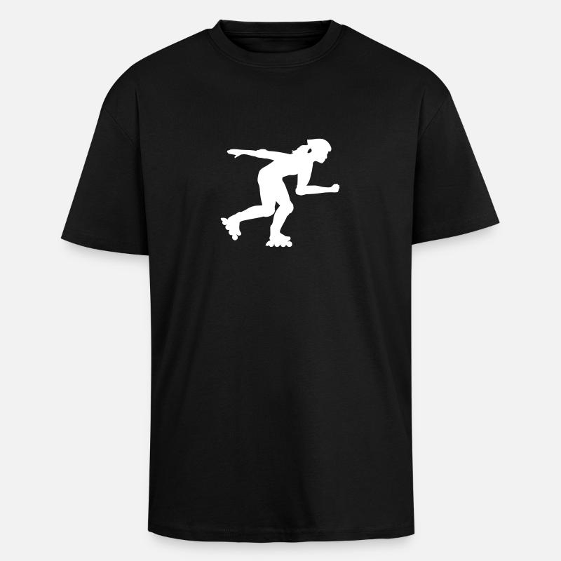 Inline skating - Oversized Heavyweight Unisex T-Shirt - Schwarz