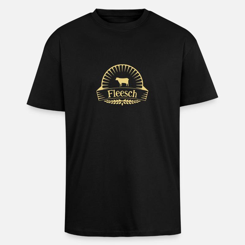 Fleesch - Oversized Heavyweight Unisex T-Shirt - Schwarz
