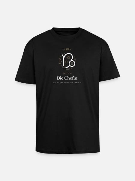 Steinbock Chefin Stil Grafik - Oversized Heavyweight Unisex T-Shirt - Schwarz