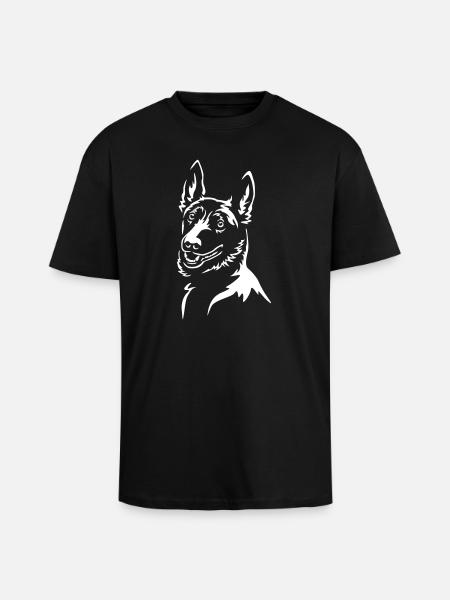 Malinois Head « Black Edition » - T-shirt unisexe oversize épais - noir