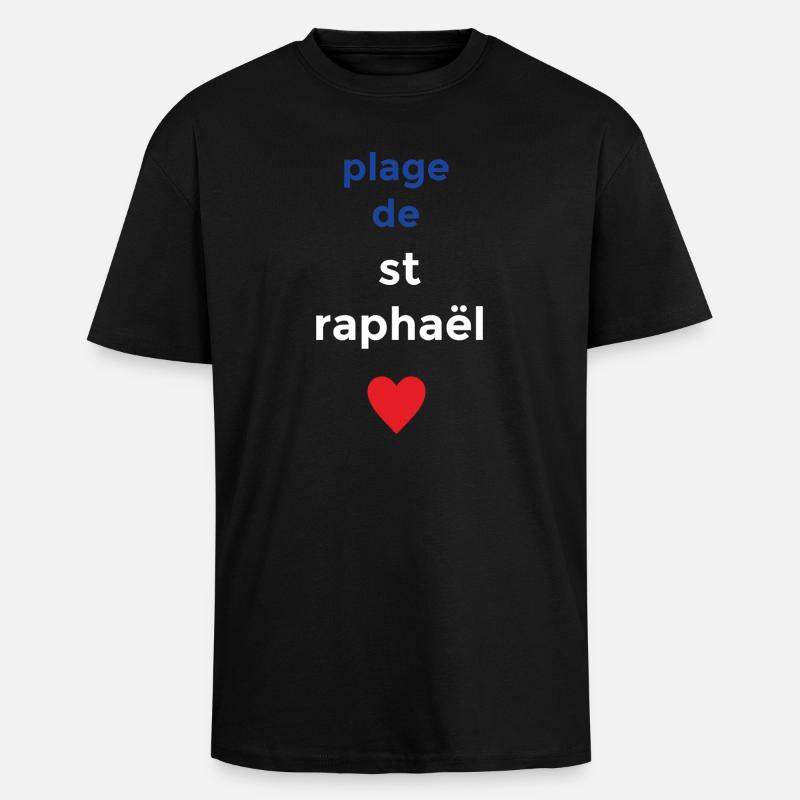 Plage de rêve de Saint-Raphaël - T-shirt unisexe oversize épais - noir