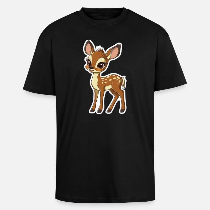 Reh - Oversized Heavyweight Unisex T-Shirt - Schwarz