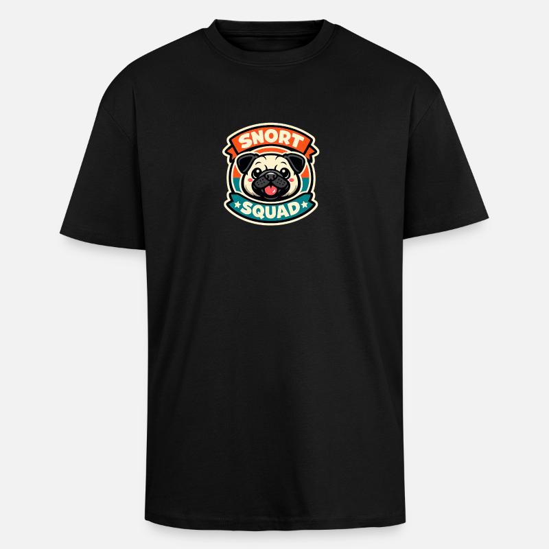 Snort Squad - Bouledogue français ronflant - T-shirt unisexe oversize épais - noir