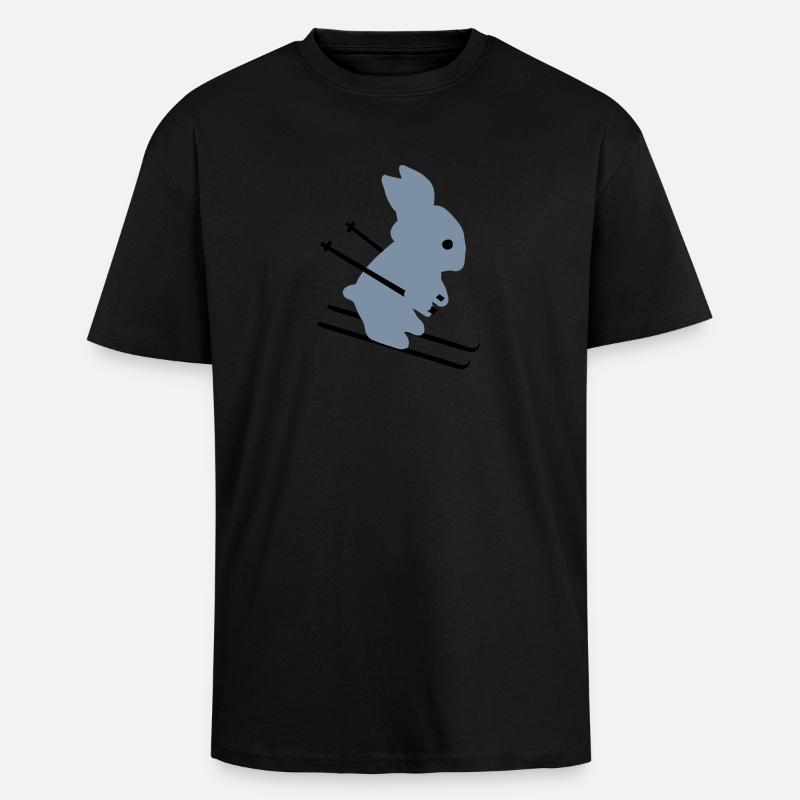 Ski Hase - Skihase - Oversized Heavyweight Unisex T-Shirt - Schwarz