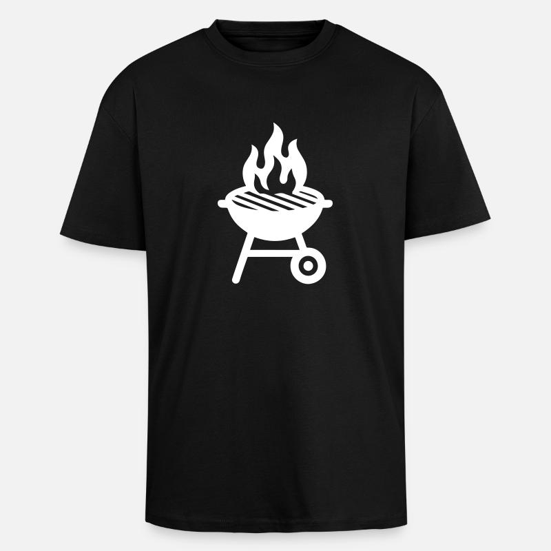 Icône du gril - T-shirt unisexe oversize épais - noir
