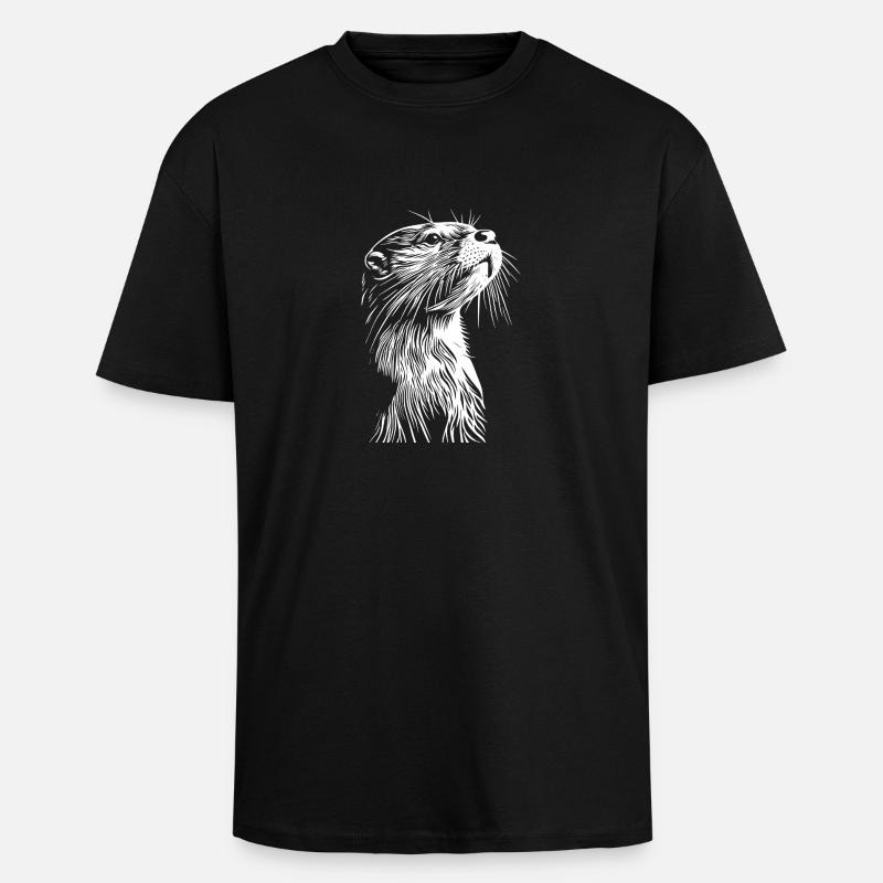 Otter - Oversized Heavyweight Unisex T-Shirt - Schwarz
