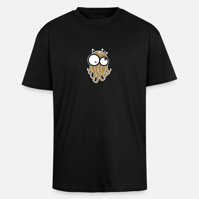 Octopus Gloo-Gloo - Unisex Oversized Heavyweight T-shirt - black