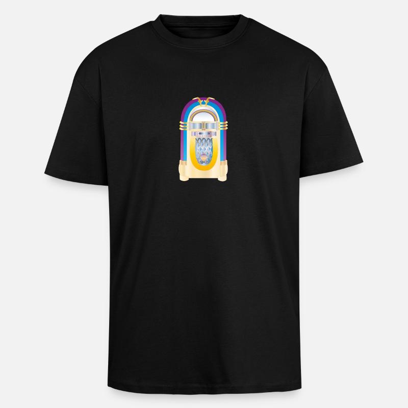 retro jukebox - Oversized Heavyweight Unisex T-Shirt - Schwarz