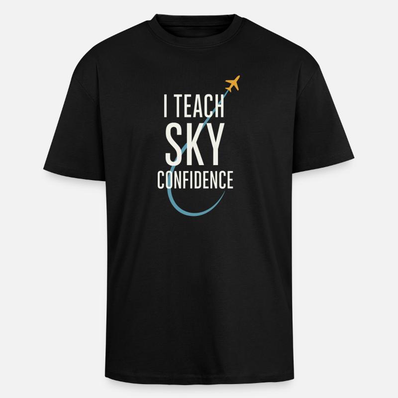 Fluglehrer Cfi Pilot Luftfahrtlehrer - Oversized Heavyweight Unisex T-Shirt - Schwarz