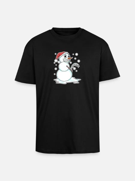 Snowman funny - Unisex Oversized Heavyweight T-shirt - black