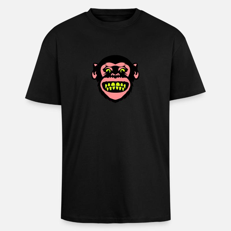 monkey monkey grimace 8 - Unisex Oversized Heavyweight T-shirt - black
