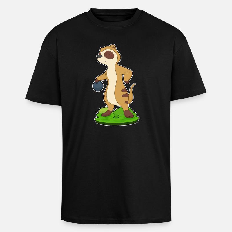 Erdmännchen Bowling Bowlingkugel - Oversized Heavyweight Unisex T-Shirt - Schwarz