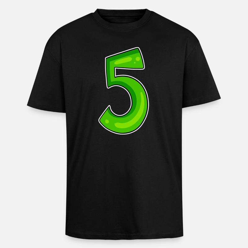Numéro 5 Numéro Vert - T-shirt unisexe oversize épais - noir