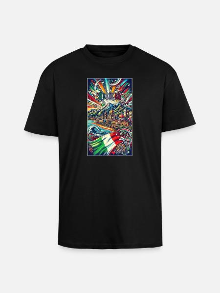 Sicily Italy travel design - Unisex Oversized Heavyweight T-shirt - black