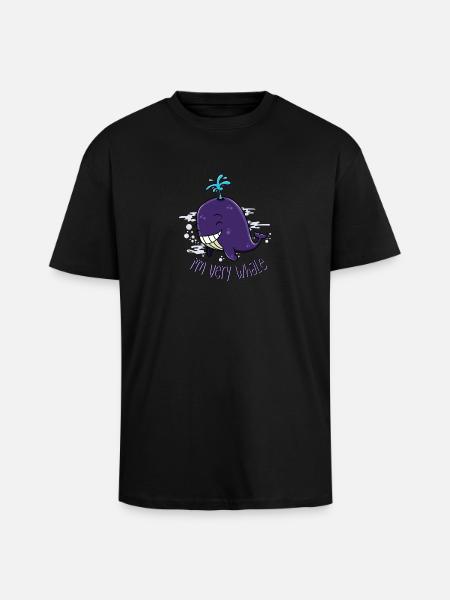 I'm very whale - Unisex Oversized Heavyweight T-shirt - black