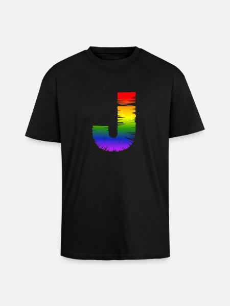 Rainbow J - Unisex Oversized Heavyweight T-shirt - black