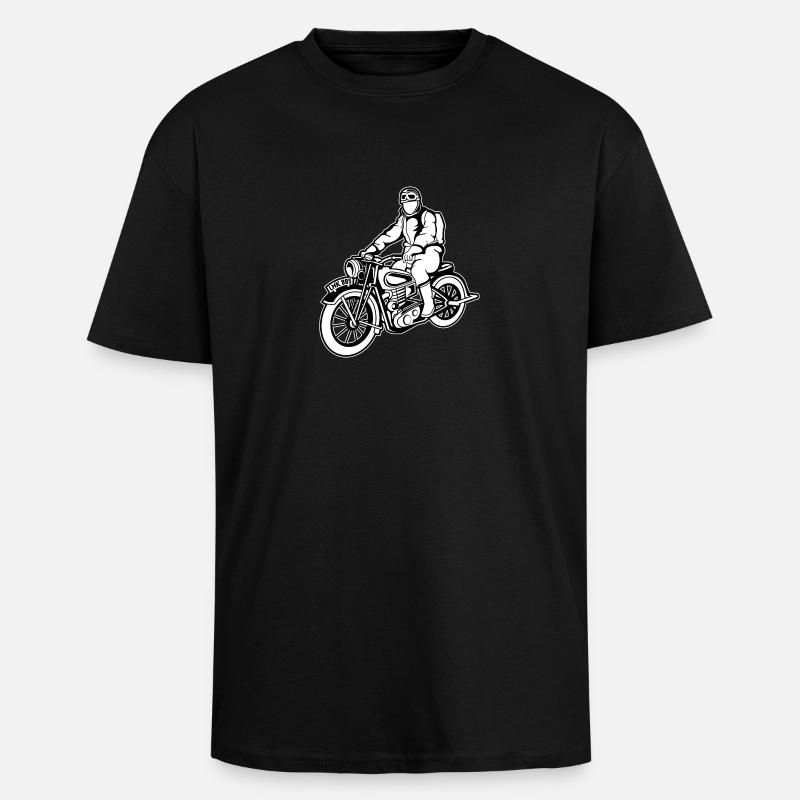 Chopper / Motorcycle 04_schwarz white - Unisex Oversized Heavyweight T-shirt - black