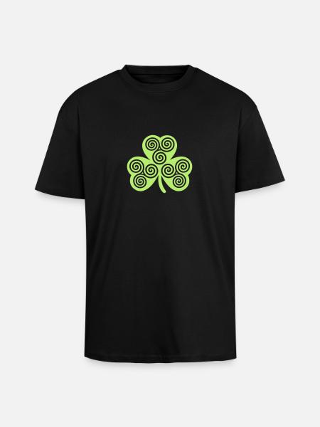 Kleeblatt - Oversized Heavyweight Unisex T-Shirt - Schwarz